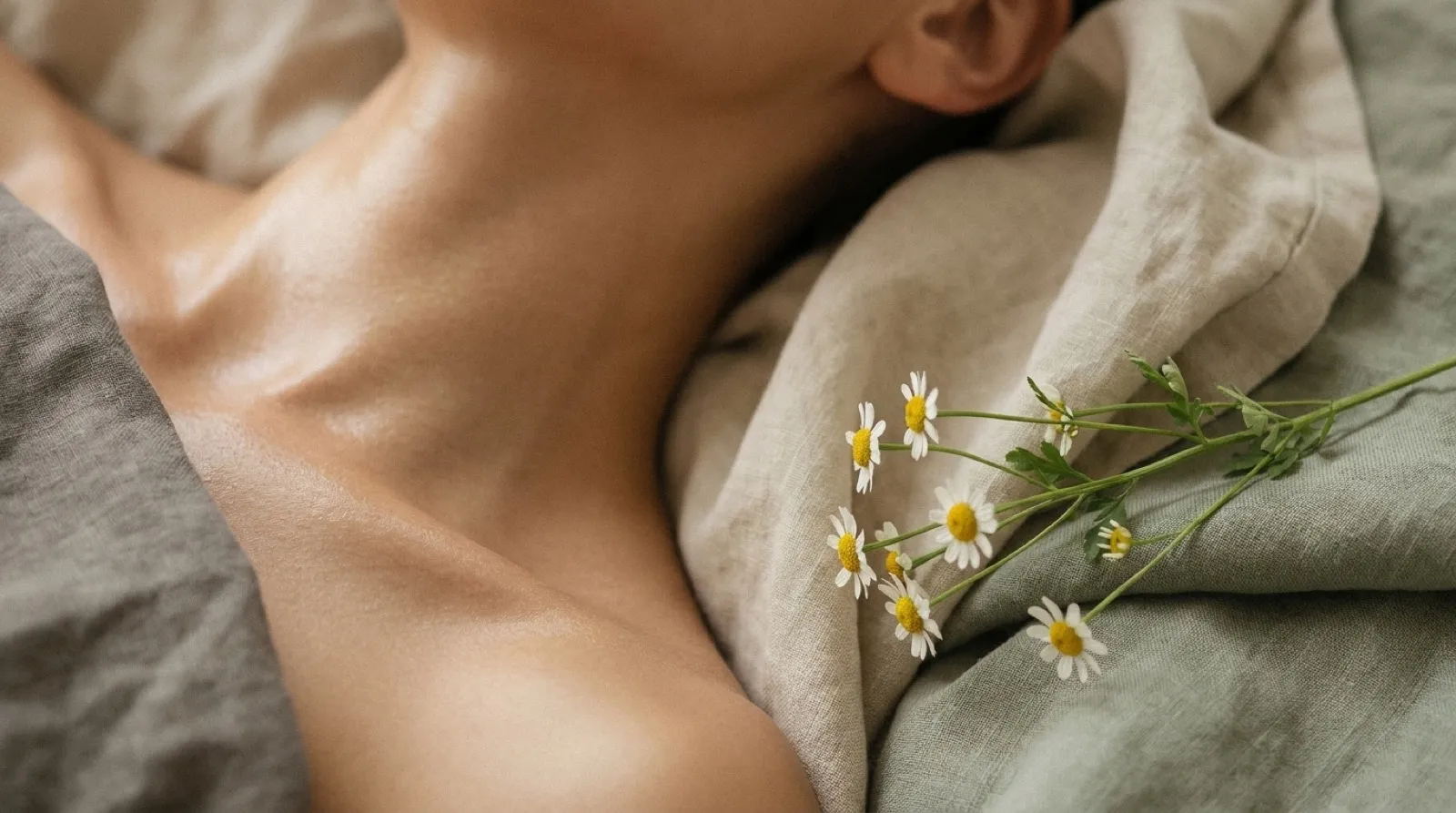 Calm skin care at SOLTHA — smooth skin and soft linen